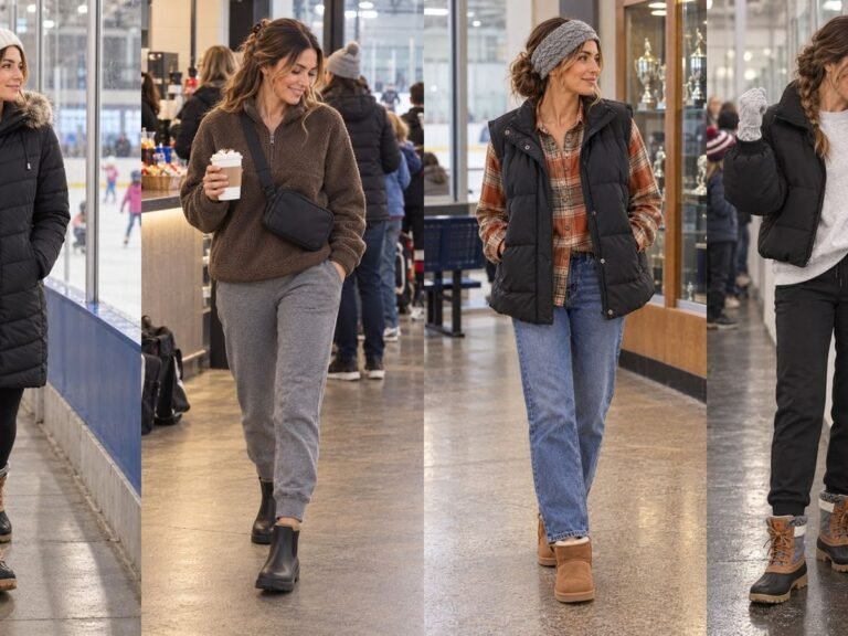 hockey mom rink outfits, MessyBunsAndMagic